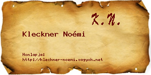 Kleckner Noémi névjegykártya